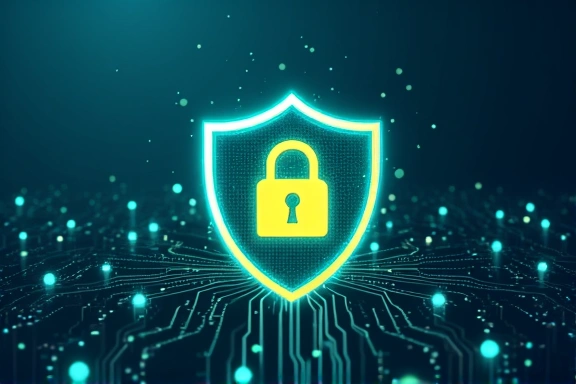 Secure data protection with lock icon