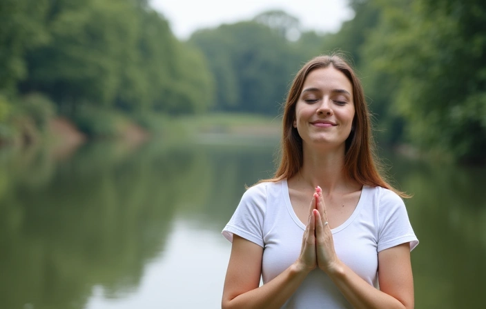 Woman practicing mindfulness or meditation